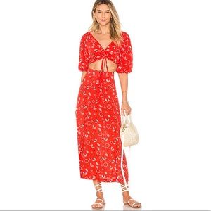 Free People Danni Jane Printed Set in Red